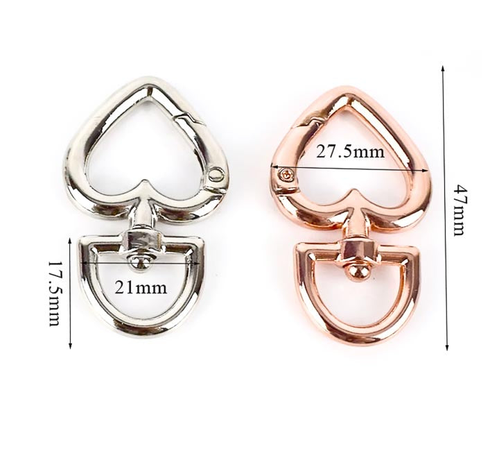 Heart shaped spring hook